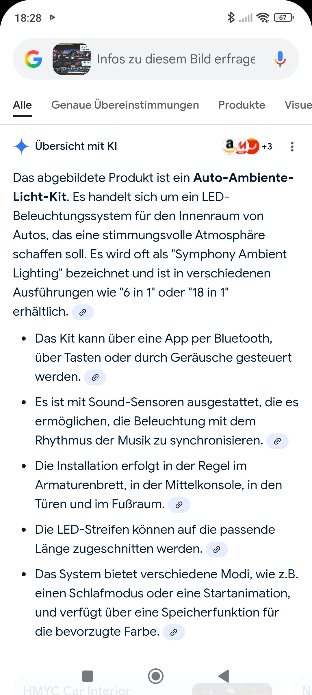 Innenraum Beleuchtung Pkw