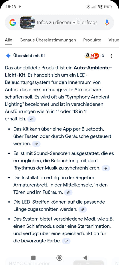 Innenraum Beleuchtung Pkw